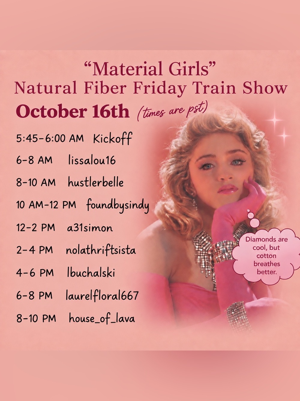 Material Girls Natural Fiber Friday Train Show